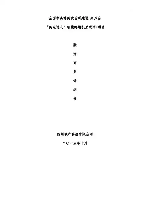 智能终端机互联网项目策划融资商业计划书