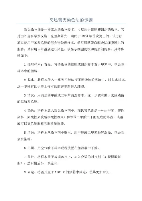 简述瑞氏染色法的步骤