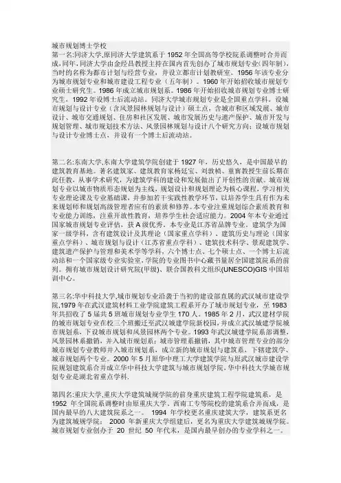 城市规划博士学校