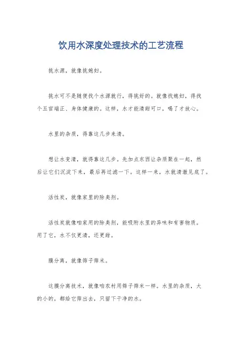 饮用水深度处理技术的工艺流程