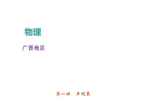 中考物理(广西专版)总复习课件：1第一章 声现象