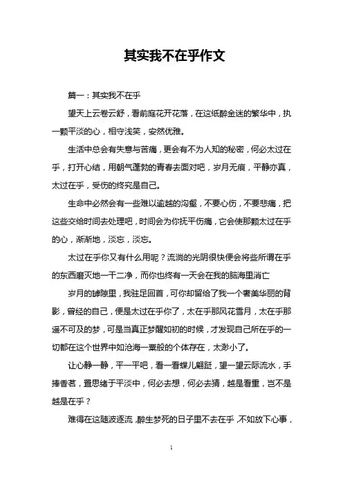 其实我不在乎作文