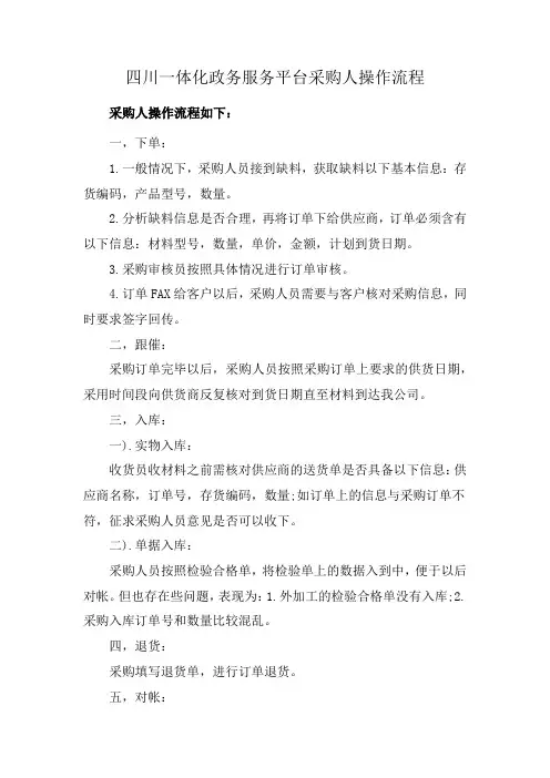 四川一体化政务服务平台采购人操作流程