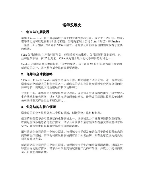 诺华 发展史