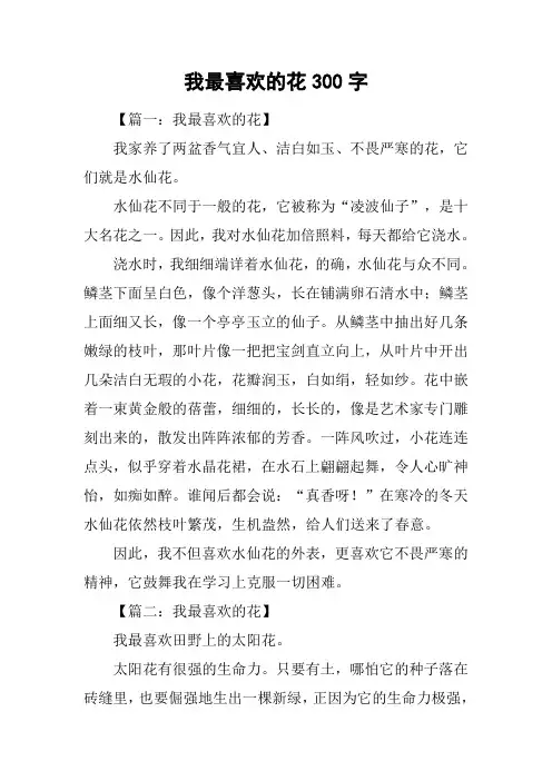 我最喜欢的花300字