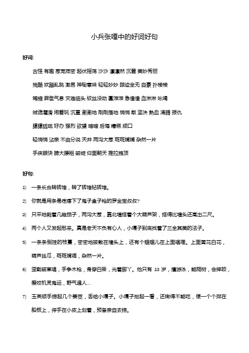 小兵张嘎中的好词好句