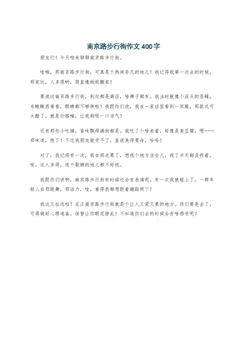 南京路步行街作文400字