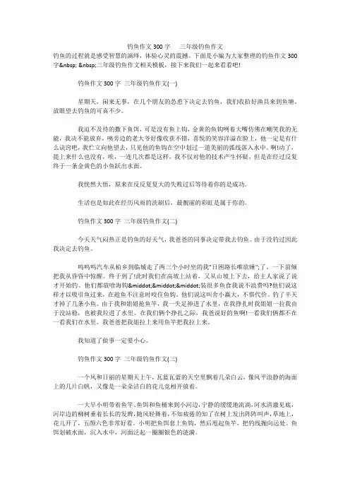 钓鱼作文300字   三年级钓鱼作文 
