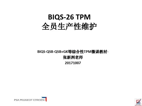 TPM全员生产性维护培训课件