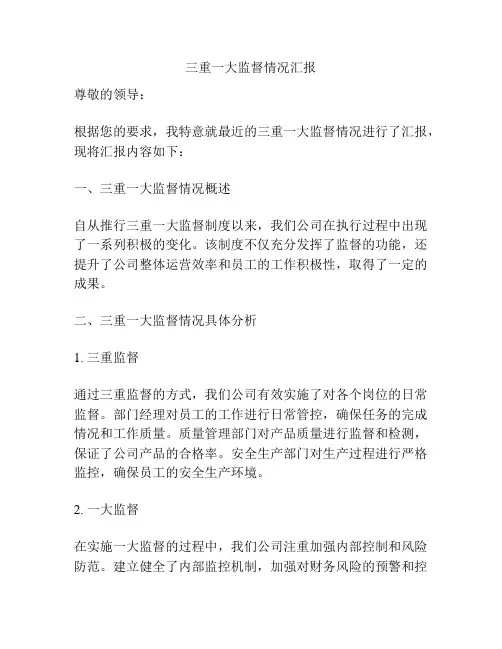 三重一大监督情况汇报