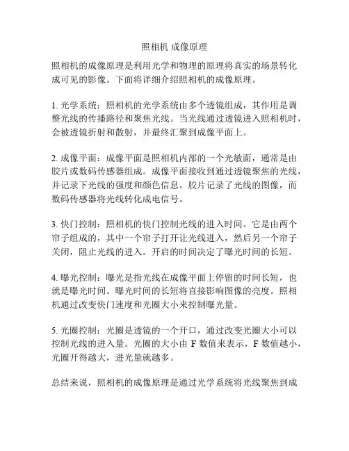 照相机 成像原理