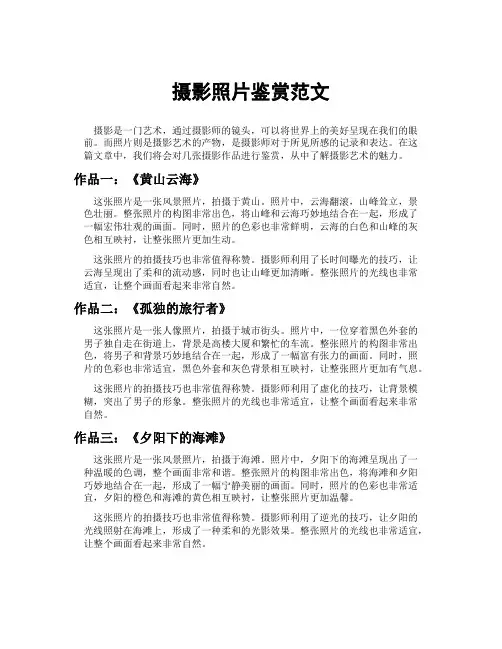 摄影照片鉴赏范文