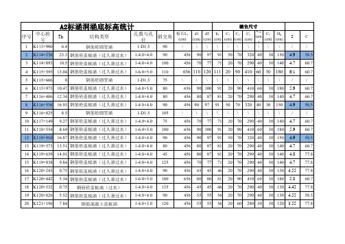 A2A3涵洞尺寸表格