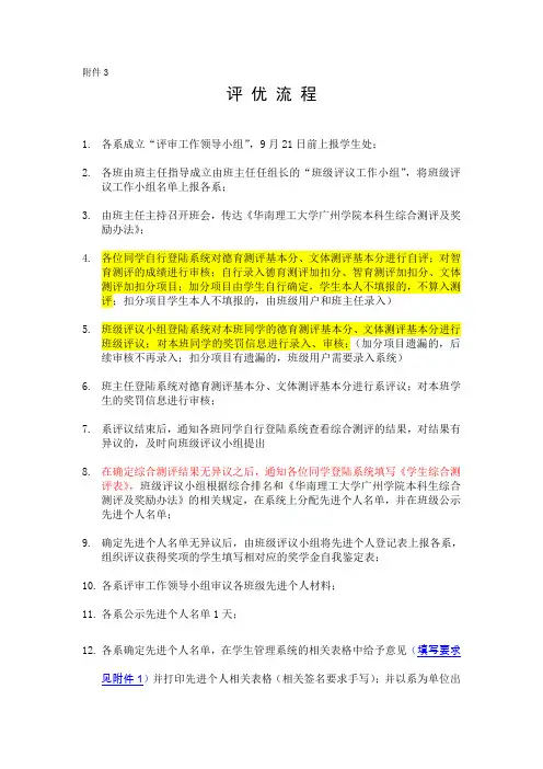 综合测评流程