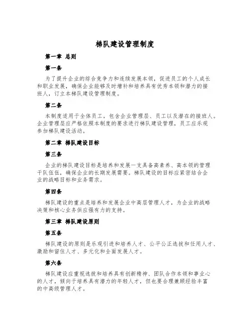 梯队建设管理制度