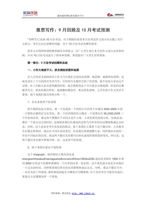 雅思写作：9月回顾及10月考试预测