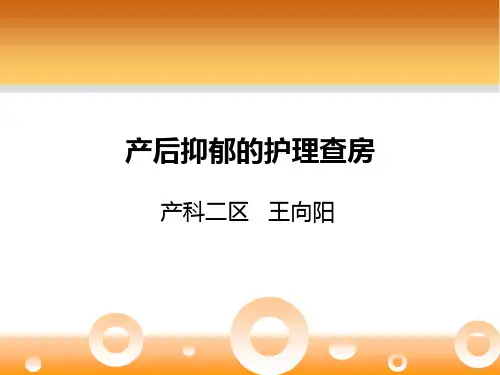 产后抑郁的护理查房精品PPT课件