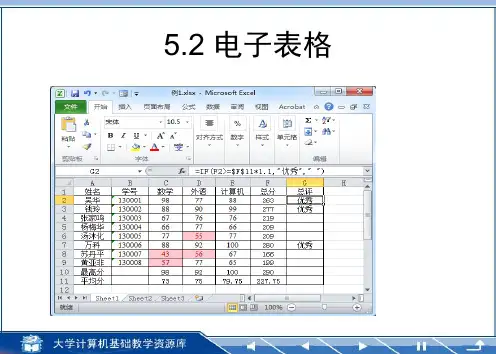 5.3 电子表格基本操作 (1)——同济大学(计算机)课件PPT