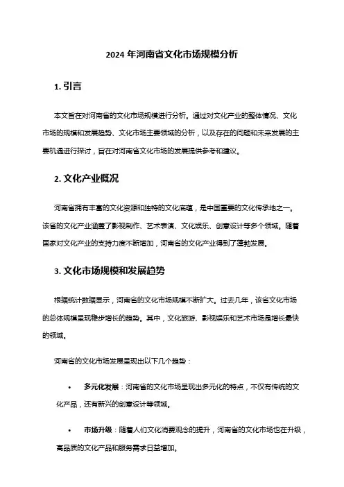 2024年河南省文化市场规模分析