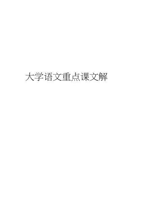 大学语文重点课文解析教学提纲