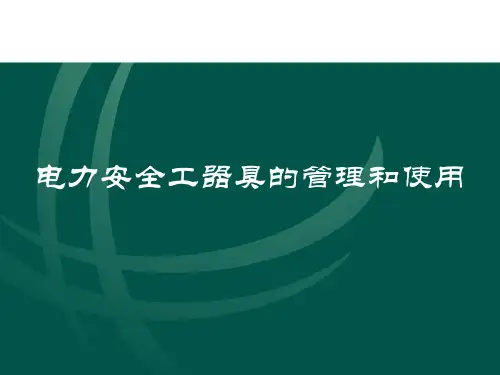 电力安全工器具的使用和管理规定 修改