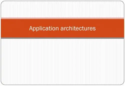 Application architectures