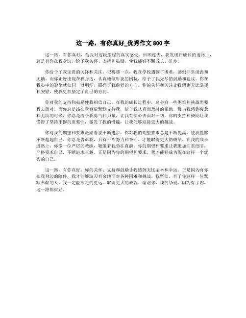 这一路,有你真好_优秀作文800字
