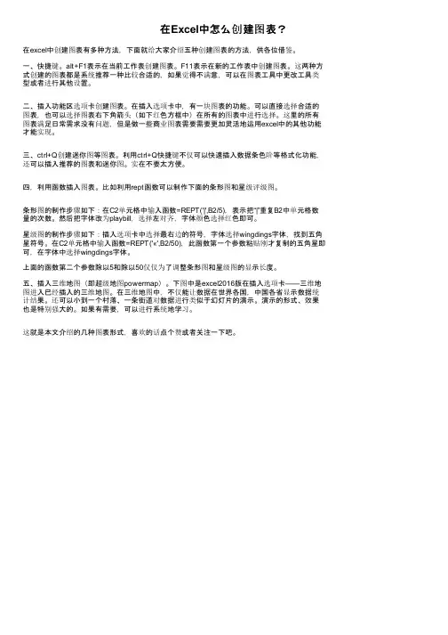 在Excel中怎么创建图表？