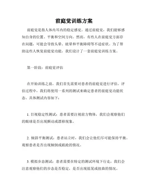 前庭觉训练方案