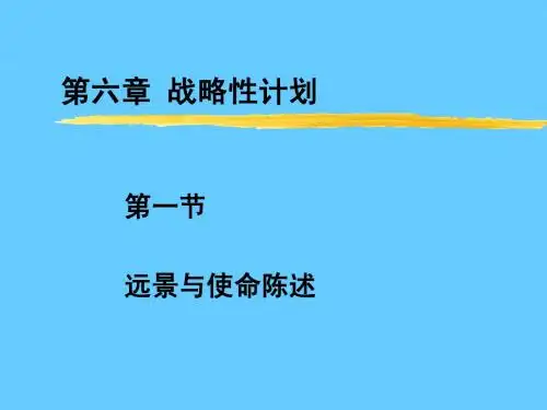 第七章 战略性计划与计划实施1