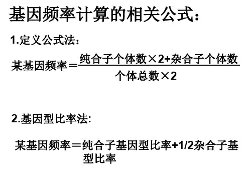 7.1有关基因频率的计算