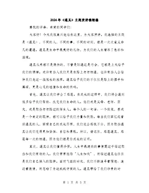 2024年《遇见》主题演讲稿精编(2篇)