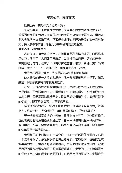 最美心头一亮时作文（经典4篇）