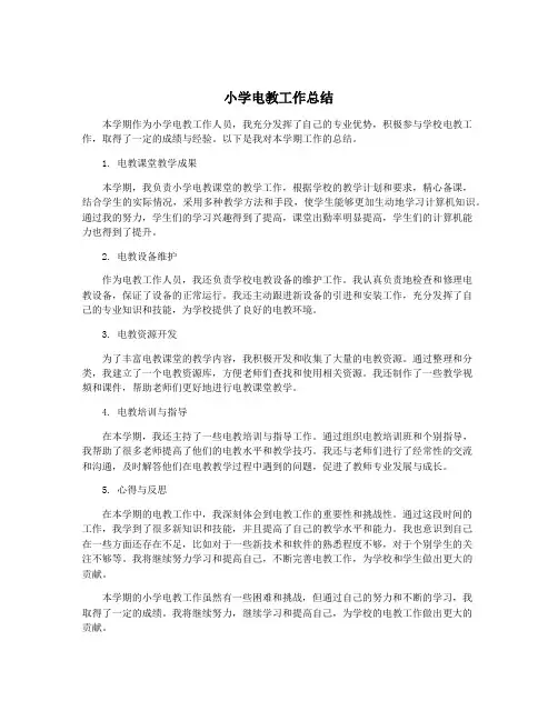 小学电教工作总结