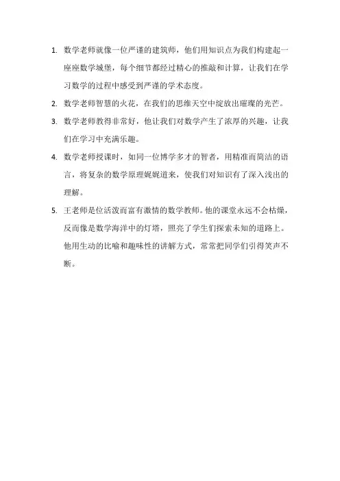 描写数学老师的句子10