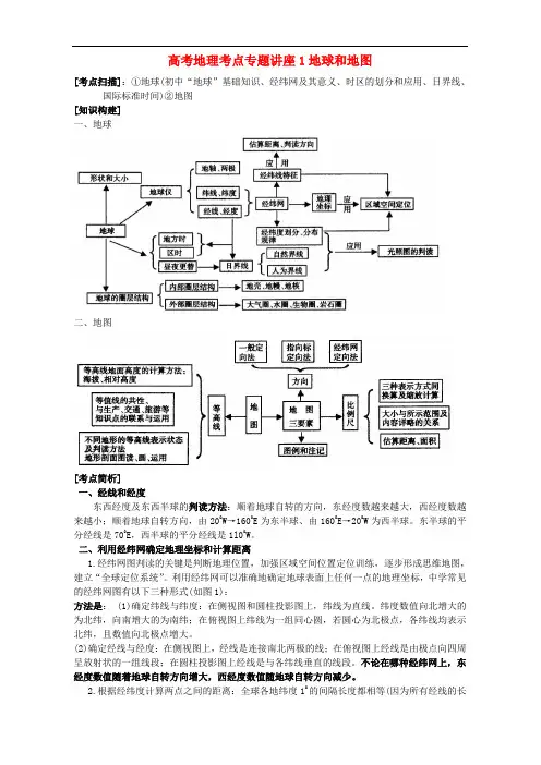 高考地理考点专题讲座1地球和地图
