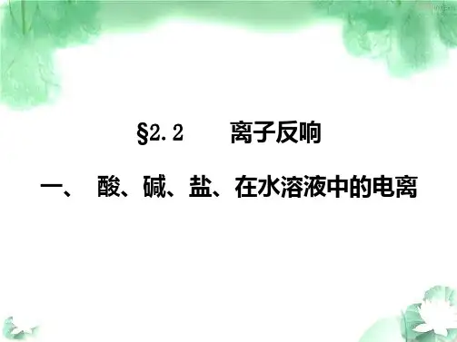 酸碱盐在水溶液中的电离(“电离”文档)共21张
