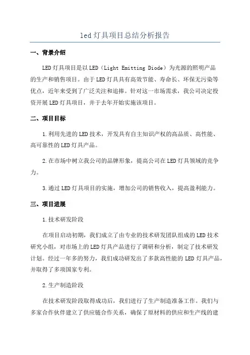 led灯具项目总结分析报告