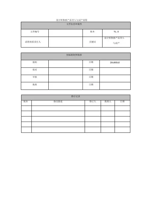 新产品导入与试产流程设计