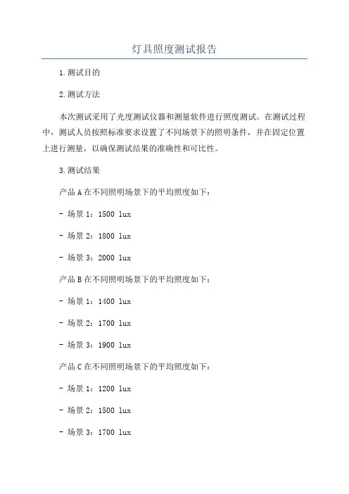 灯具照度测试报告