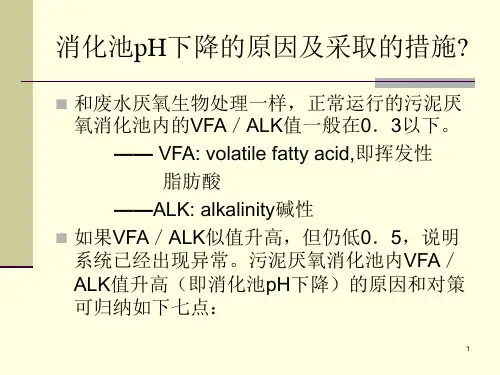消化池PH下降的原因及采取的措施