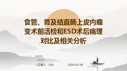 食管、胃及结直肠上皮内瘤变术前活检和ESD术后病理对比及相关分析演示稿件