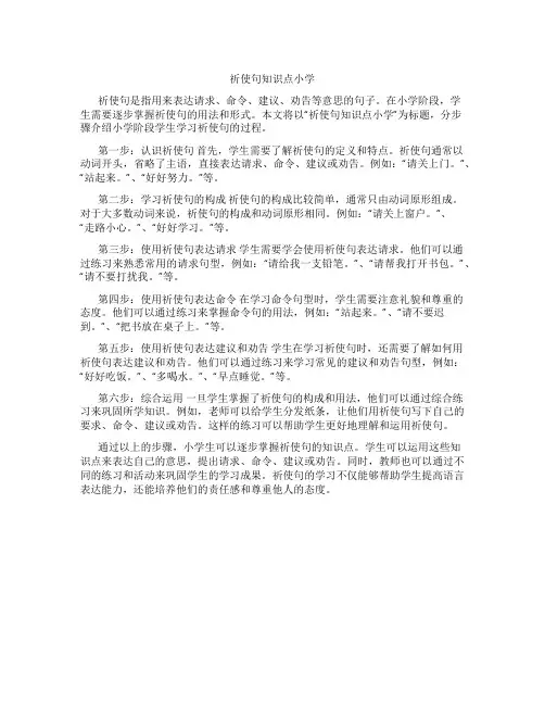 祈使句知识点小学