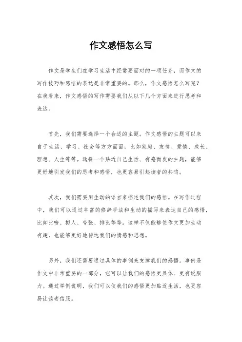 作文感悟怎么写