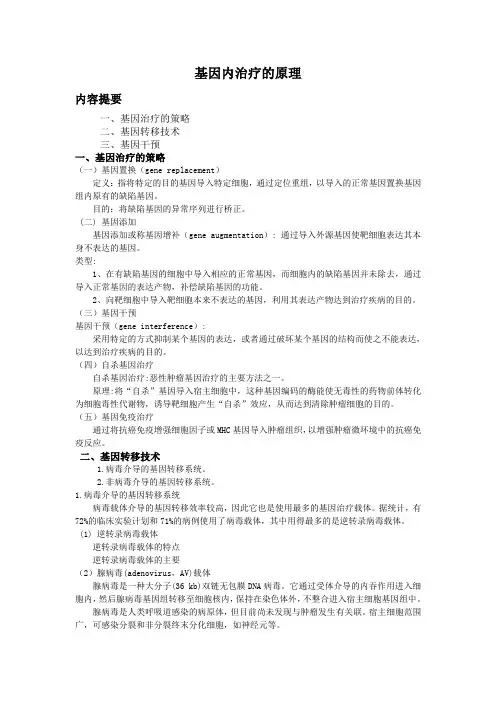 基因治疗的原理