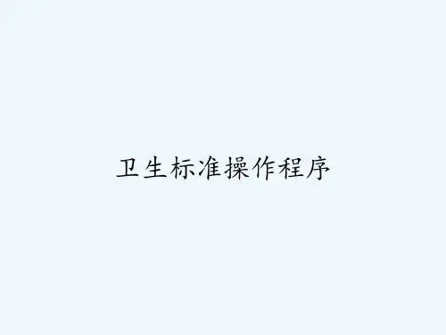 卫生标准操作程序 PPT