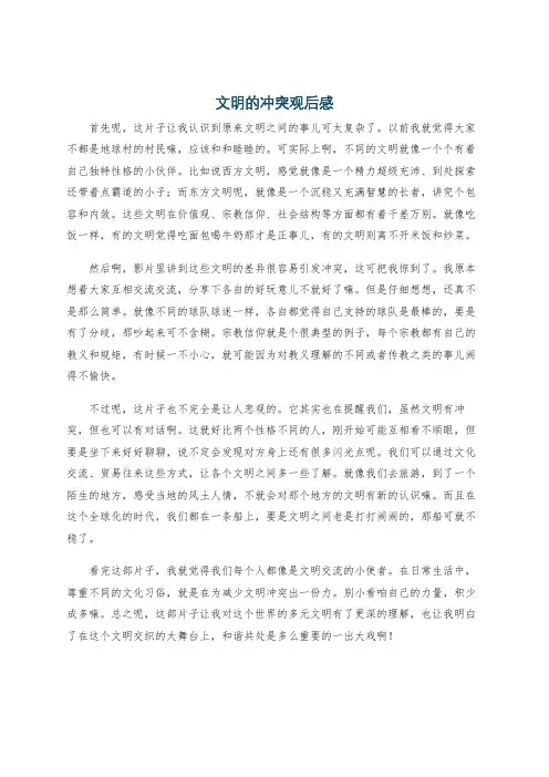 文明的冲突观后感