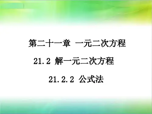 人教版九年级数学上册公式法课件