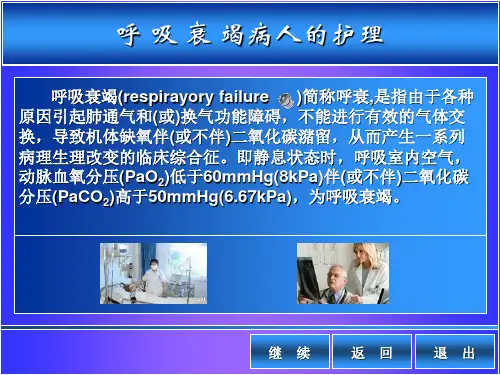 呼吸衰竭病人的护理 PPT课件