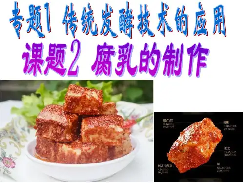 选修1-腐乳的制作原理及过程